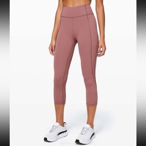Lululemon | Time To Sweat Crop Leggings 23" | Red Dust | Size 10